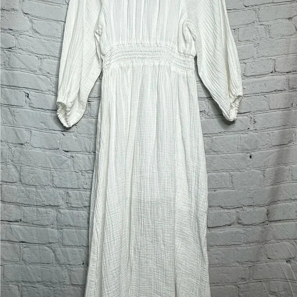 NWT J. Crew Scoop Neck Cotton Midi Dress Soft Gauze White Size Small - Picture 6 of 12
